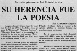 Su herencia fue la poesía