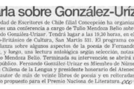 Charla sobre González Urízar  [artículo].