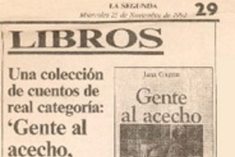 "Gente al acecho, aunque sea del recuerdo"