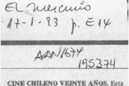 Cine chileno, veinte años  [artículo].