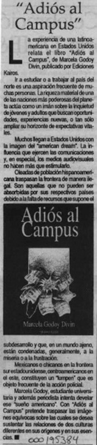 "Adiós al campus"  [artículo].