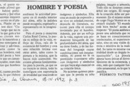 Hombre y poesía  [artículo] Federico Tatter.