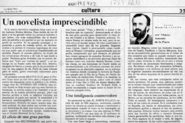 Un novelista imprescindible  [artículo] Marco Antonio de la Parra.