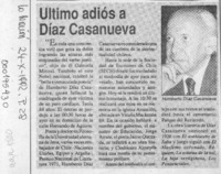 Ultimo adiós a Díaz Casanueva  [artículo].