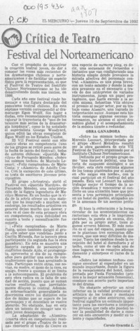 Festival del Norteamericano  [artículo] Carola Oyarzún L.