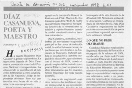 Díaz Casanueva, poeta y maestro  [artículo] Iván Núñez P.