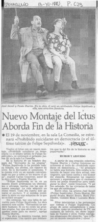 Ictus Prepara "Prohibido suicidarse en democracia"