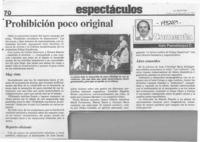 Prohibición poco original  [artículo] Italo Passalacqua C.