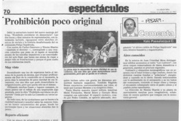 Prohibición poco original  [artículo] Italo Passalacqua C.