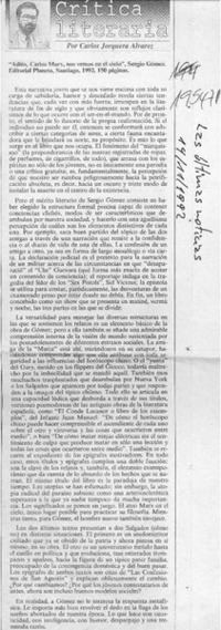 "Adiós, Carlos Marx, nos vemos en el cielo"  [artículo] Carlos Jorquera Alvarez.