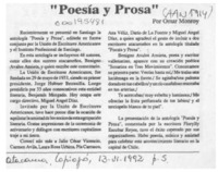 "Poesía y prosa"  [artículo] Omar Monroy.