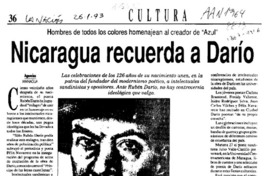 Nicaragua recuerda a Darío  [artículo].