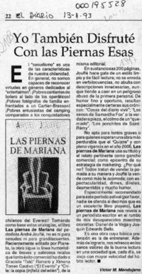 Yo también disfruté con las piernas esas  [artículo] Víctor M. Mandujano.