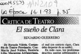 El sueño de Clara  [artículo] Eduardo Guerrero.