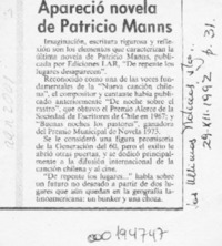 Apareció novela de Patricio Manns