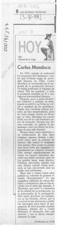 Carlos Mondaca  [artículo] Daniel de la Vega.