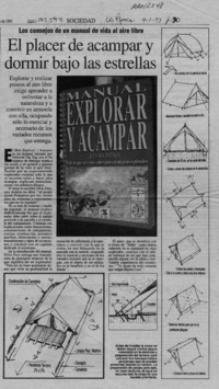 El Placer de acampar y dormir bajo las estrellas  [artículo].