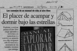 El Placer de acampar y dormir bajo las estrellas  [artículo].