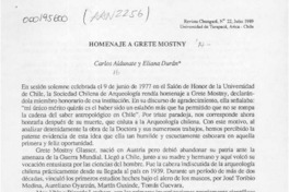 Homenaje a Grete Mostny