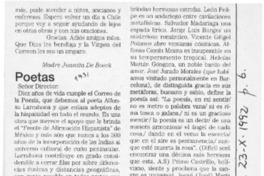 Poetas  [artículo] Adolfo Schwarzenberg.