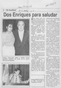 Dos Enriques para saludar  [artículo] M A. Cortés B.