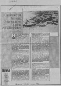 Chañaral y su historia, Omar su autor y otras consideraciones  [artículo] Oriel Alvarez Gómez.