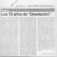 Los 70 años de "Desolación"  [artículo] Héctor Edo. Espinoza Viveros.