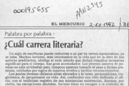 Cuál carrera literaria?  [artículo] Marcelo Novoa.