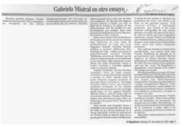 Gabriela Mistral en otro ensayo  [artículo] Marino Muñoz Lagos.