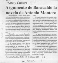 Argumento de Baracaldo la novela de Antonio Montero  [artículo].