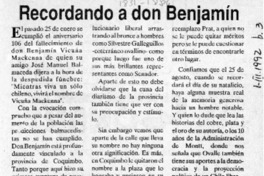 Recordando a don Benjamín  [artículo].