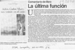 La última función  [artículo] Alejandra Ochoa Provoste.