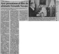 Ayer presentaron el libro de almirante Fernando Navajas  [artículo].