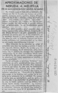 Aproximaciones de Neruda a Melipilla  [artículo] Jorge Sepúlveda Jara.