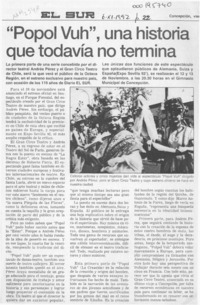 "Popol Vuh", una historia que todavía no termina  [artículo].