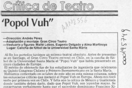 "Popol Vuh"  [artículo] Marina de Navasal.