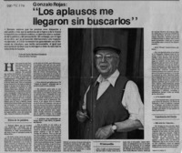 "Los aplausos me llegaron sin buscarlos"