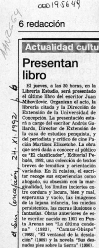 Presentan libro  [artículo].