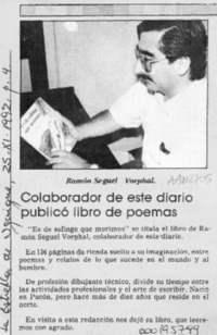 Colaborador de este diario publicó libro de poemas  [artículo].