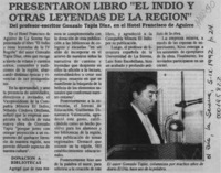Presentaron libro "El indio y otras leyendas de la región"  [artículo].
