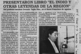 Presentaron libro "El indio y otras leyendas de la región"  [artículo].