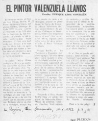 El pintor Valenzuela Llanos  [artículo] Enrique León González.