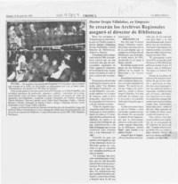 Se crearán los Archivos Regionales aseguró el director de Bibliotecas  [artículo].