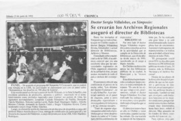 Se crearán los Archivos Regionales aseguró el director de Bibliotecas  [artículo].