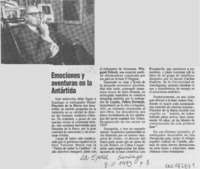 Emociones y aventuras en la Antártida  [artículo].