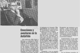 Emociones y aventuras en la Antártida  [artículo].