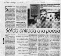 Sólida entrada a la poesía  [artículo] Jorge Etcheverry.