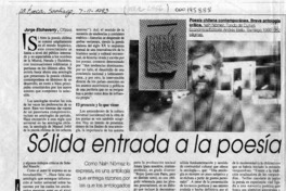 Sólida entrada a la poesía  [artículo] Jorge Etcheverry.