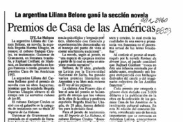 Premios de Casa de las Américas  [artículo].