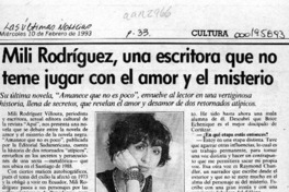 Mili Rodríguez, una escritora que no teme jugar con el amor y el misterio  [artículo].